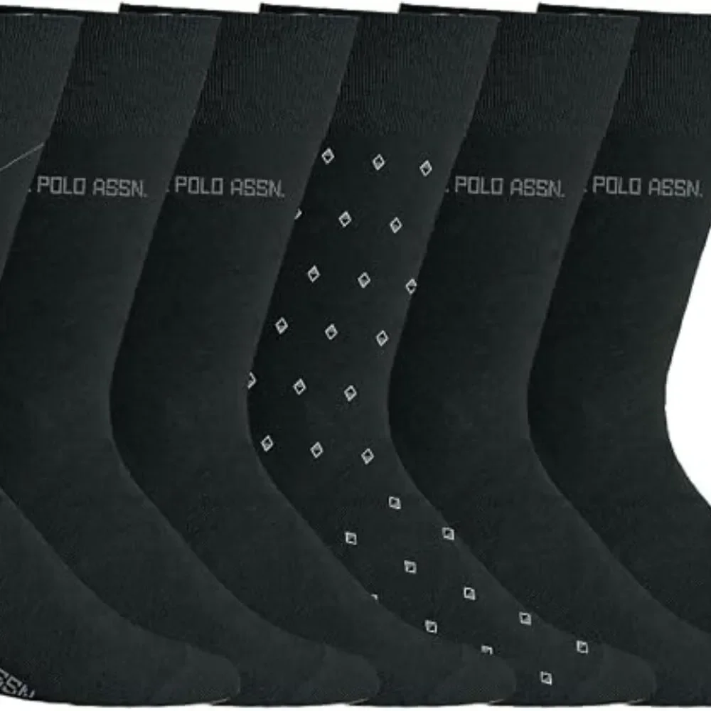 Us-polo-assn Men's Black and Grey Socks
